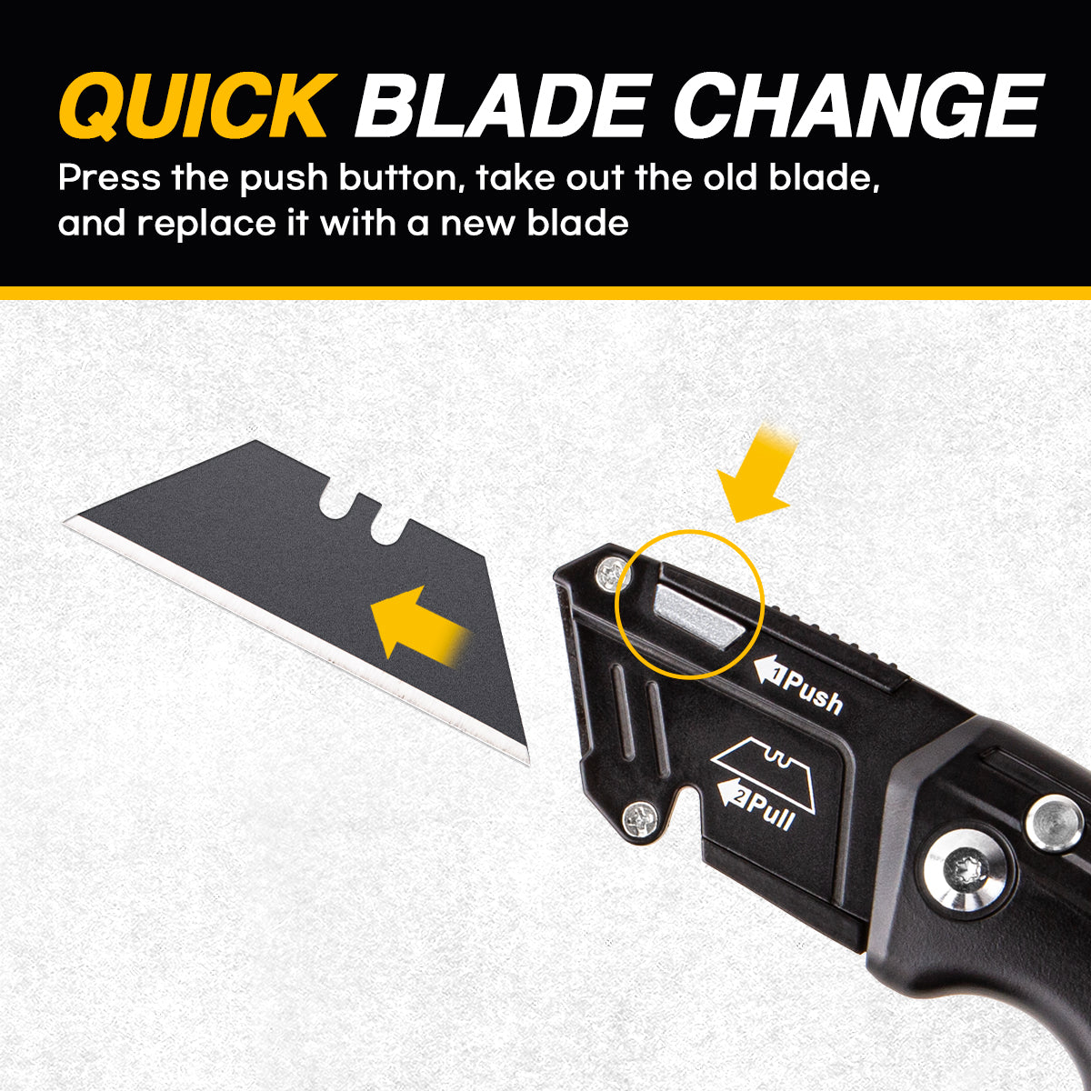 QUICK BLADE CHANGE - KOMELON FOLDING UTILITY KNIFE - Detroitdiamondtools