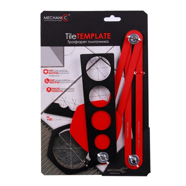 MECHANIC TILE TEMPLATE - Professional Tile Marking Tool for Sockets, Pipes & Angles