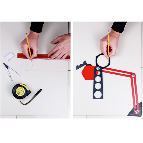 MECHANIC TILE TEMPLATE - Professional Tile Marking Tool for Sockets, Pipes & Angles