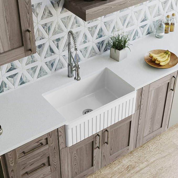 FIRECLAY 33" SINGLE BOWL PORCELAIN APRON SINK