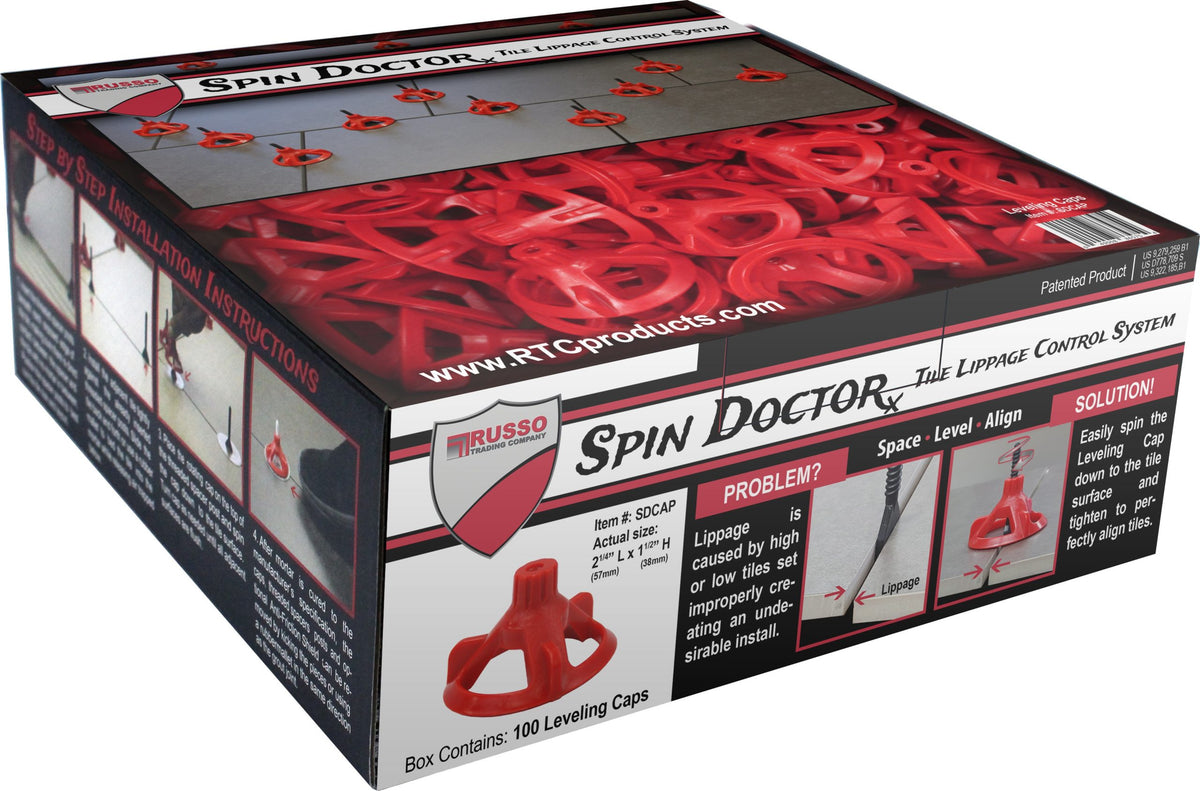 SPIN DOCTOR LEVELING CAP (RED) 100pc. BOX - Detroitdiamondtools