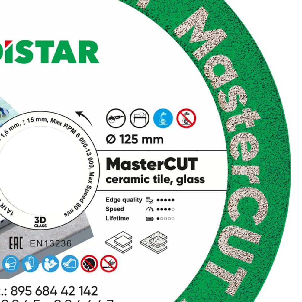 DISTAR 5" MASTERCUT 2 DIAMOND CUTTING BLADE FOR PORCELAIN & GLASS