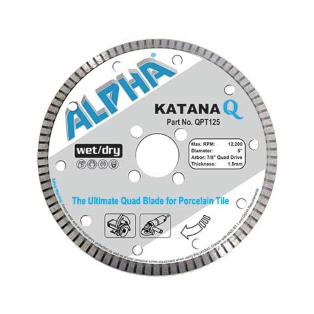 ALPHA KATANA Q TURBO RIM DIAMOND BLADE – PORCELAIN & SINTERED STONE
