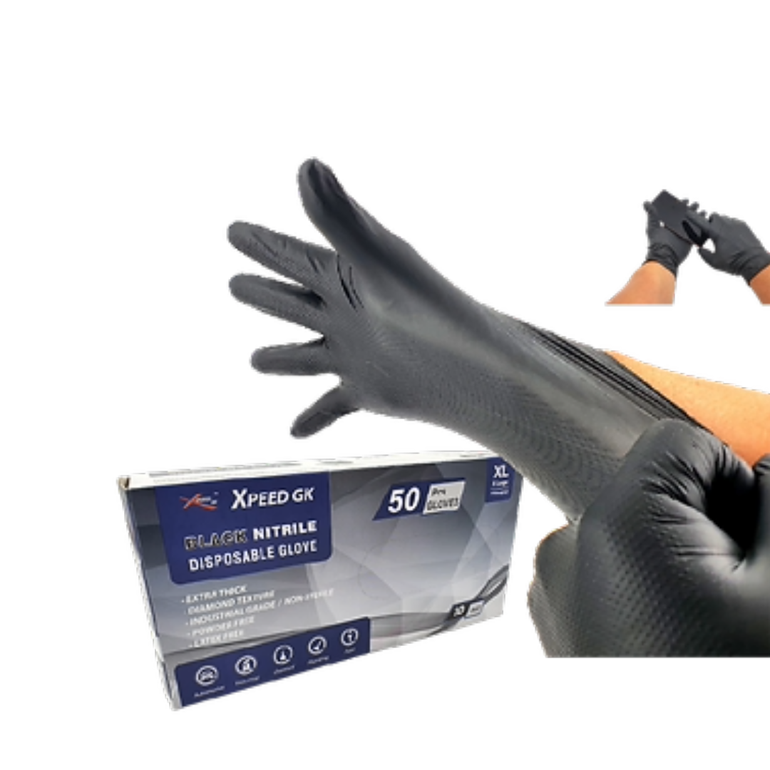 BLACK NITRILE GLOVES 10mil - Detroitdiamondtools