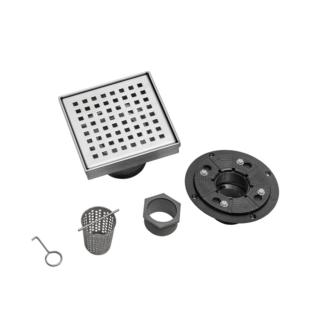SQUARE SHOWER DRAIN - GRATED DESIGN