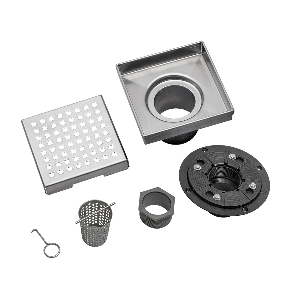 SQUARE SHOWER DRAIN - GRATED DESIGN
