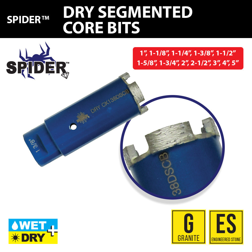 SPIDER™ DRY SEGMENTED CORE BITS - Detroitdiamondtools