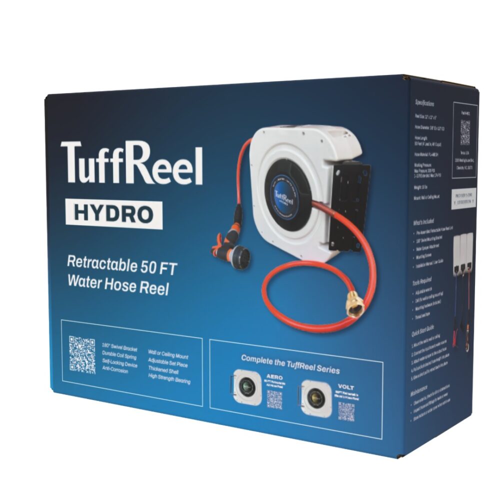 TUFFREEL HYDRO 50 FT RETRACTABLE WATER HOSE REEL