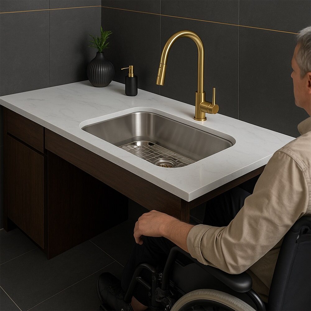 21" STAINLESS STEEL SINGLE BOWL KITCHEN SINK - ADA 5.5" DEPTH